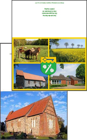 2 Klappkarten für Dorf (mit 4 Fotos) und Kirche Sterley